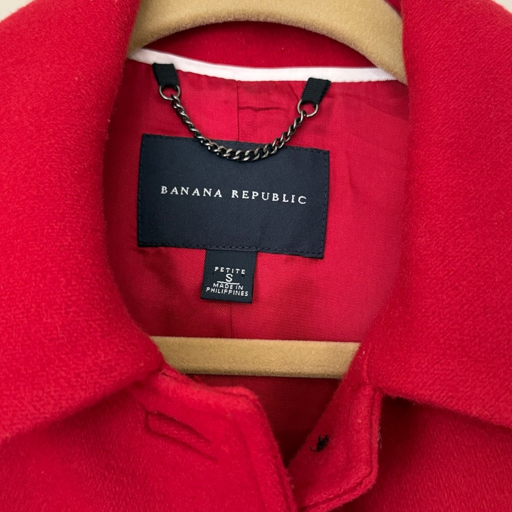 Banana Republic Vibrant Red Pea Coat - Picture 5 of 9